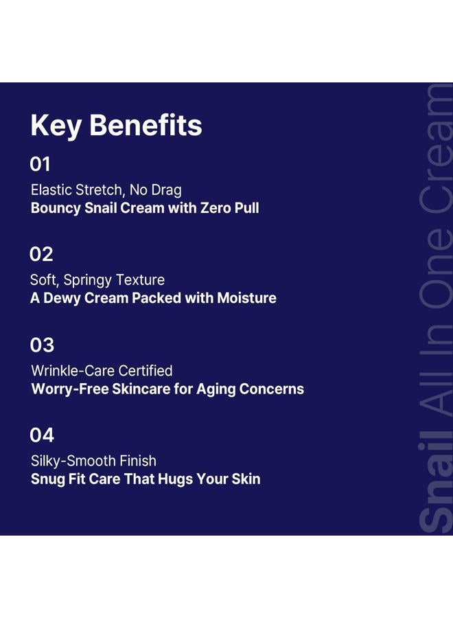 Avca Snail Mucin Face Cream Moisturizer 100ml(3.38 fl. oz) – Hydrating Anti Aging Korean Skin Care, Helps Improve Elasticity & Fine Lines with HA & Collagen - Image 3