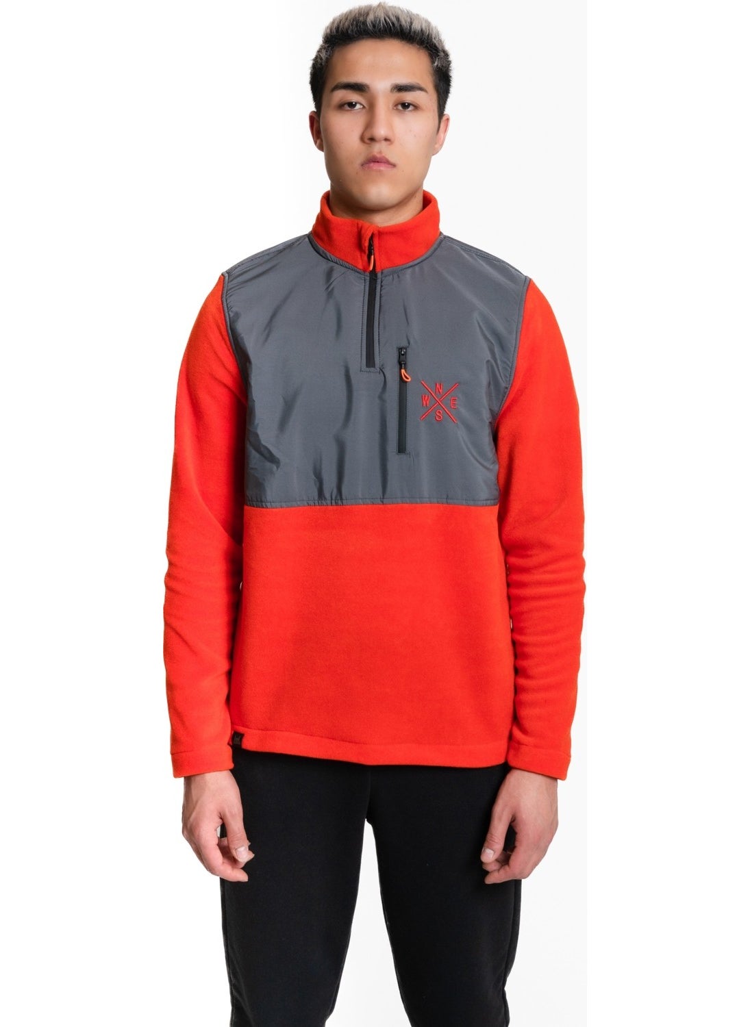 Luo Camp Half-Zip Fleece 03 - Orange/anthracite Half Zipper Men's Fleece  - Image 1
