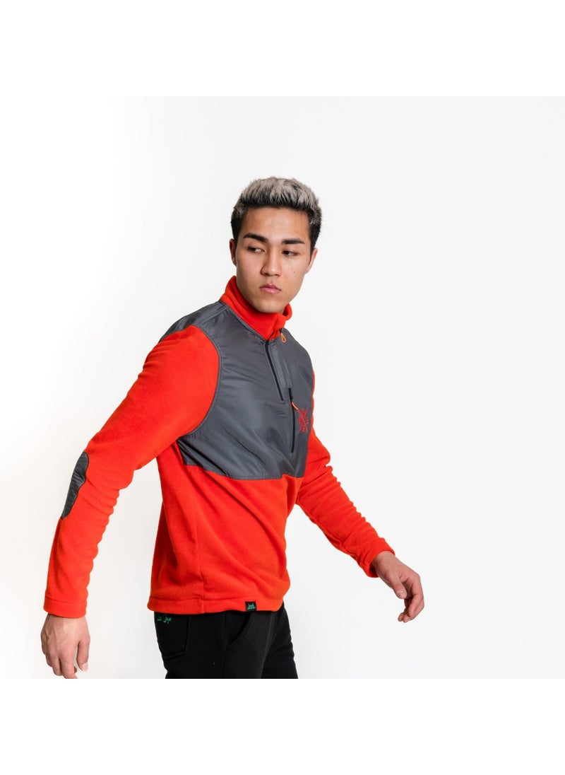 Luo Camp Half-Zip Fleece 03 - Orange/anthracite Half Zipper Men's Fleece  - Image 5
