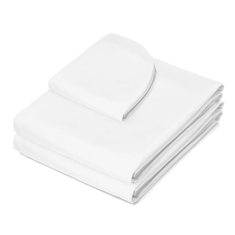 Saloniture 3-Piece Microfiber Massage Table Sheet Set - Premium Facial Bed Cover - Includes Flat and Fitted Sheets with Face Cradle Cover - White - Image 2