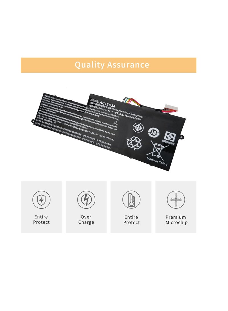 Terabyte بطارية لابتوب AC13C34 لأيسر أسباير V5 122P V5 132P E3 111 E3 112V E3 111 C0M6 E3 111 C0UM E3 111 C5AL ES1 111M MS237 - Image 4