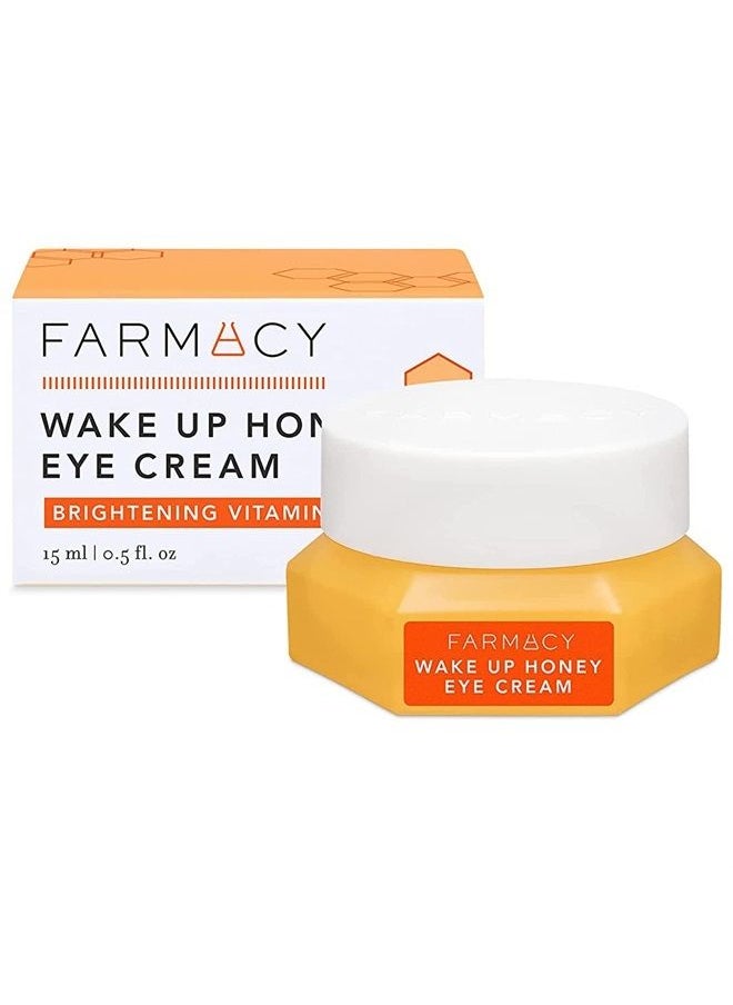 FARMACY - Wake Up Honey Eye Cream for Dark Circles and Puffiness - Under Eye Cream for Wrinkles and Bags Under Eyes - Formulated with Caffeine & Vitamin C - Image 1