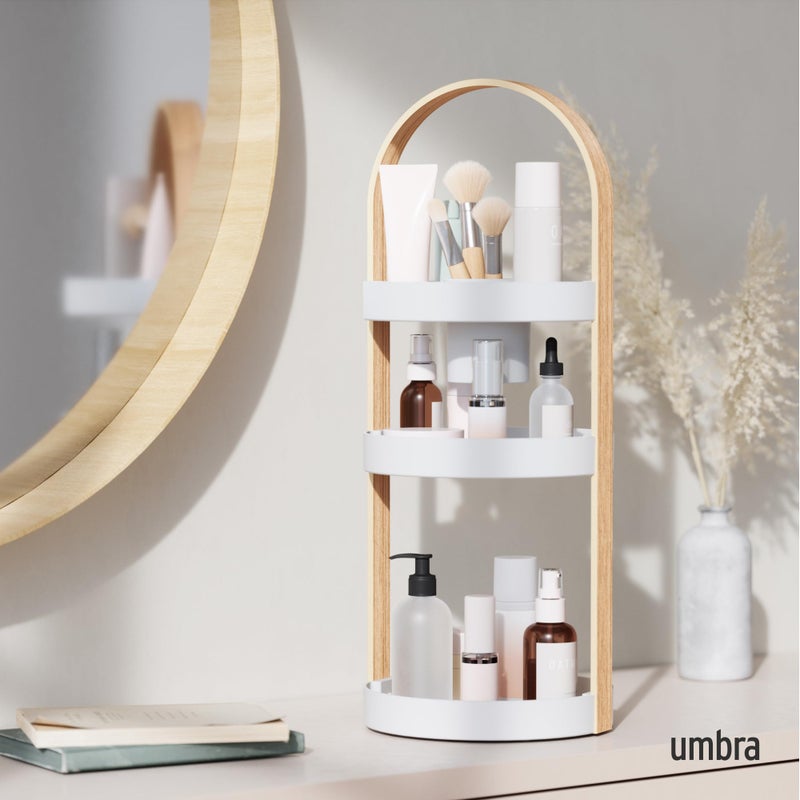 Umbra Bellwood Cosmetic Organizer, (50.2x19.5x19.3cm), White/Natural - Image 2
