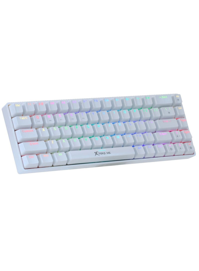 XTRIKE ME لوحة مفاتيح ألعاب ثلاثية الوضعية GK-994W مع وظيفة إضاءة خلفية RGB جسم أبيض - Image 3