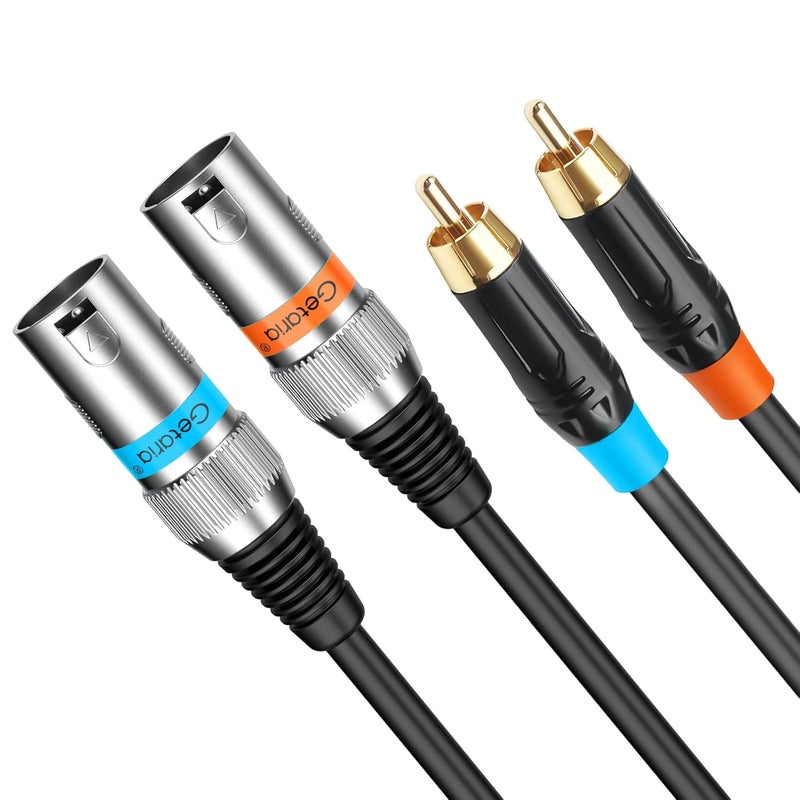 Getaria Dual RCA to Dual XLR cable,2 RCA Male to 2 XLR Male HiFi Stereo Connection Microphone Cable,Audio Wire Cord for Amplifier,Mixer,Microphone - Image 1