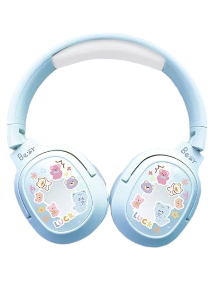 Bear Cute Over-Ear Wireless Bluetooth 5.4 Headphone HD Audio Music Bass - Image 1