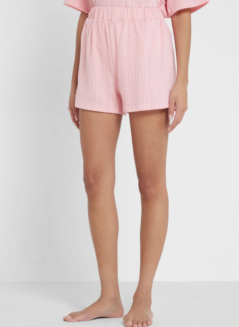 Ginger Textured Pyjama Shorts Set