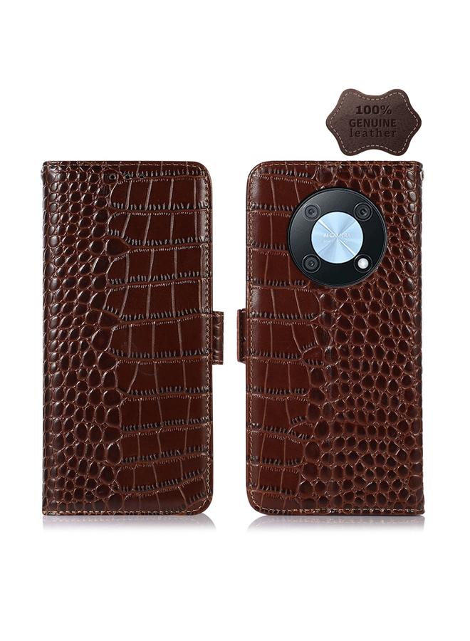 Zaboon Case For Huawei Nova Y90/Enjoy 50 Pro Crocodile Top Layer Cowhide Leather Phone Case - Image 1