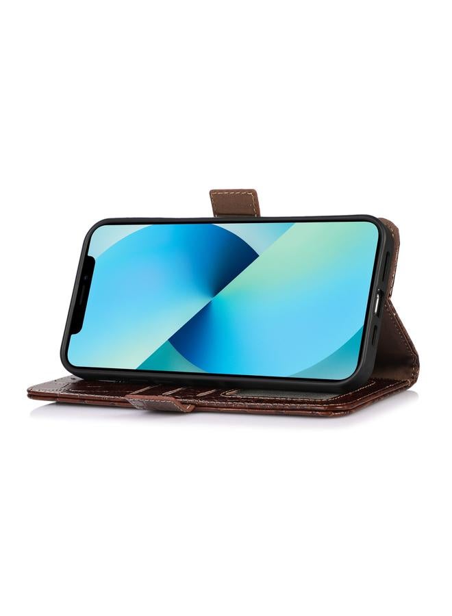 Zaboon Case For Huawei Nova Y90/Enjoy 50 Pro Crocodile Top Layer Cowhide Leather Phone Case - Image 4