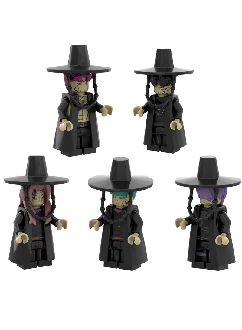 عام مجموعة مكعبات بناء من KPop Demon Hunters SAJA (فرقة ذكور) - 5 قطع، مناسبة لتزيين المكتب - Image 1