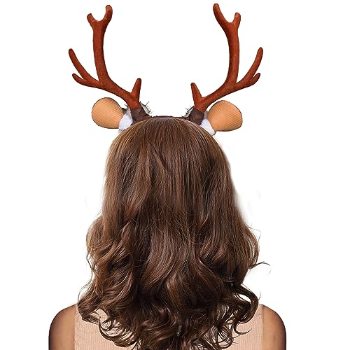 Komotu Women's Deer Costume Accessories reindeer antler ears headband Fawn Horn Headband christmas headbands Halloween Costume Accesso - Image 2