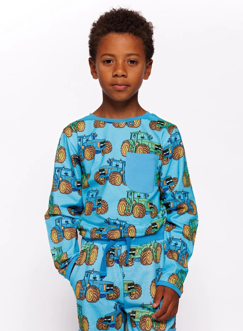 Småfolk Long-sleeved top with tractors