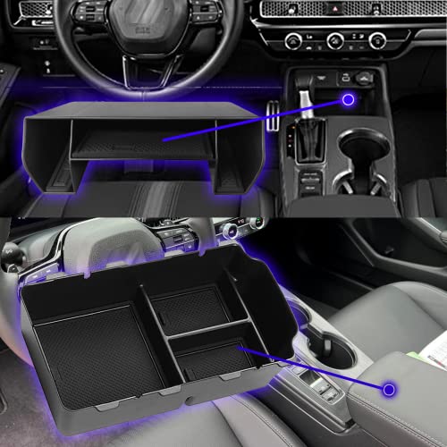 XXCIWP 2024 2025 Civic Center Console Organizer Tray for 2023 2022 Honda Civic 11th Gen Sedan Hatchback LX EX Sport 2022 Accessories Civic 2023 Central Console Organizer Insert Tray(2pcs) - Image 5