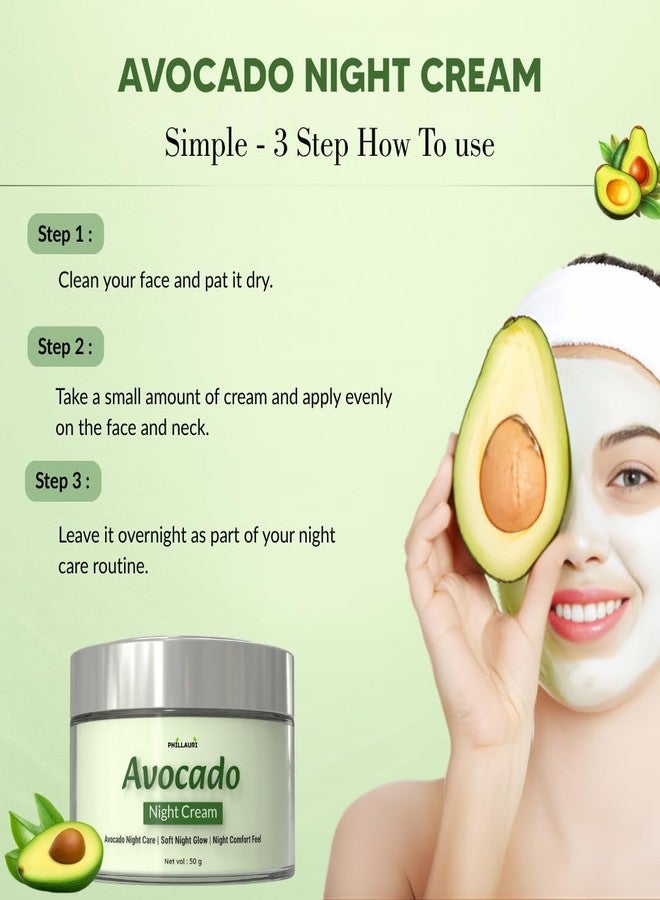Phillauri أفوكادو | كريم الأفوكادو | كريم الأفوكادو للوجه | كريم ليلي لتفتيح البشرة | كريم ليلي للوجه بالأفوكادو - 50 غرام (عبوة واحدة) - Image 5