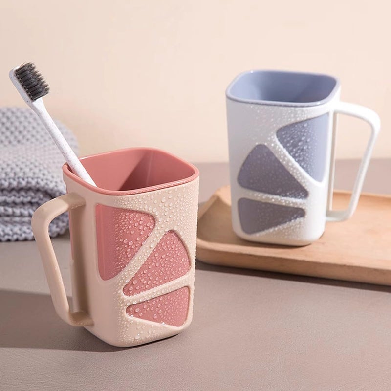 wolpin Wolpin Toothbrush Holder Cup (Set of 2 Pcs) Plastic Stand for Toothpaste, Comb, Brush, Cream, Lotion Kids Bathroom Cup Waterproof, Flower - Image 1