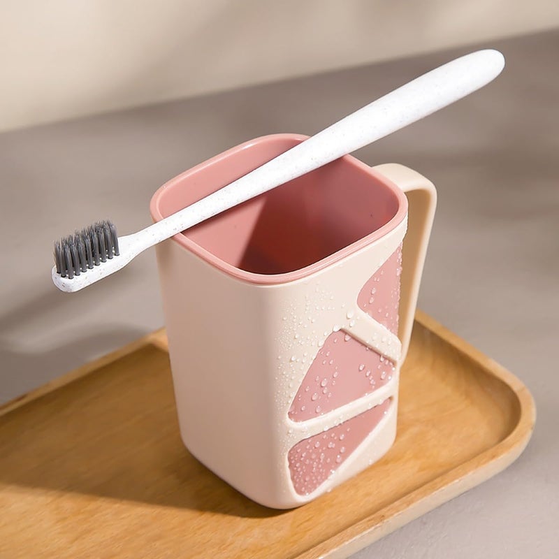 wolpin Wolpin Toothbrush Holder Cup (Set of 2 Pcs) Plastic Stand for Toothpaste, Comb, Brush, Cream, Lotion Kids Bathroom Cup Waterproof, Flower - Image 2