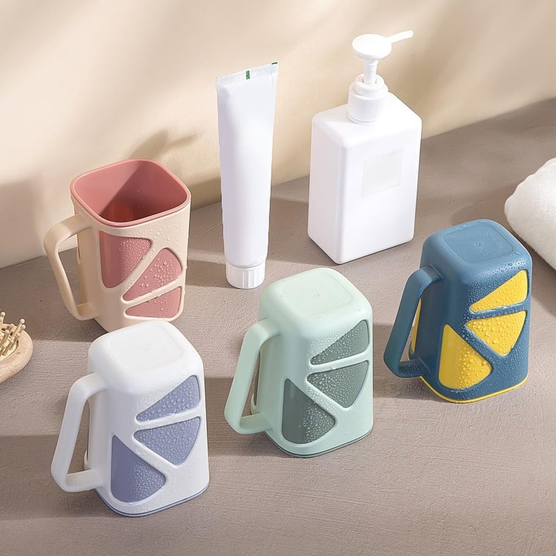 wolpin Wolpin Toothbrush Holder Cup (Set of 2 Pcs) Plastic Stand for Toothpaste, Comb, Brush, Cream, Lotion Kids Bathroom Cup Waterproof, Flower - Image 5