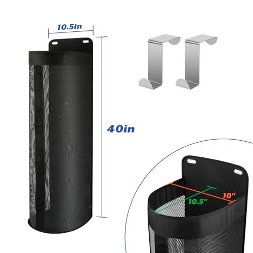 Cosmos Ball Storage Organizer Over Door Hanging Sports Equipment Storage Net Bag Home Garage Sports Accessories Hanging Bag for Holding Basketball Football Soccer Volleyball with 2 Pcs Metal Hooks - Image 3