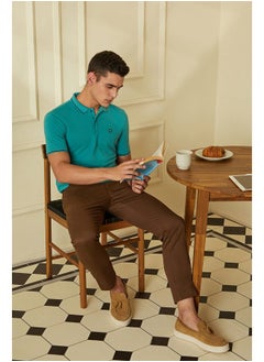 Van Heusen Van Heusen Men's Regular Fit Polo T-Shirt (VSKPWRGFR16516_Teal M)  - Image 2