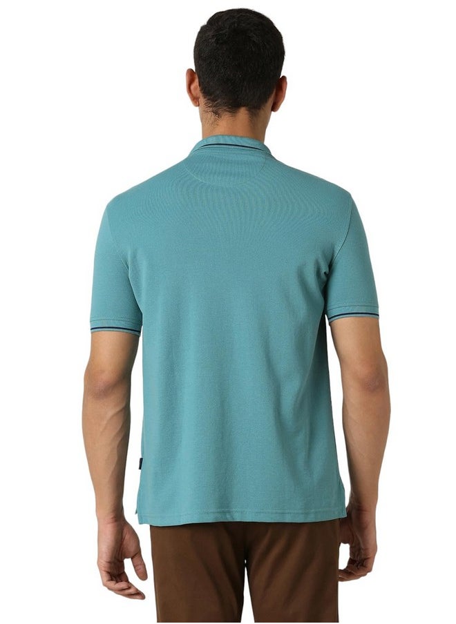 فان هيوزن تي شيرت بولو بقصّة عادية للرجال من Van Heusen (VSKPWRGFR16516_Teal M)  - Image 5