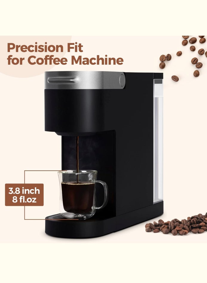 DESSINI 6 قطع أكواب قهوة زجاجية مزدوجة الجدار سعة 250 مل، أكواب زجاجية شفافة للمشروبات الساخنة - Image 3