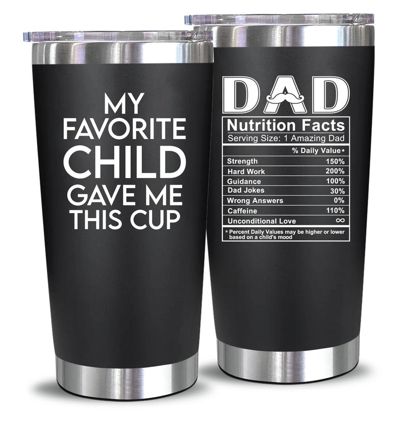 NewEleven Fathers Day Gift For Dad - Birthday Gifts For Dad From Kids - Husband Gift - Birthday Present Ideas For Father, Husband, New Papa, Bonus Father From Daughter, Son - 20 Oz Tumbler - Image 1