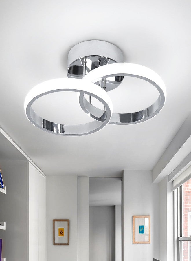 CANEOE Round Modern Led Ceiling Light Fixtures, 6000K Cool White Hallway Light Fixtures Ceiling, Bathroom Close to Ceiling Lights for Bedroom Kitchen Corridor Stair Aisle Lamps - Image 1