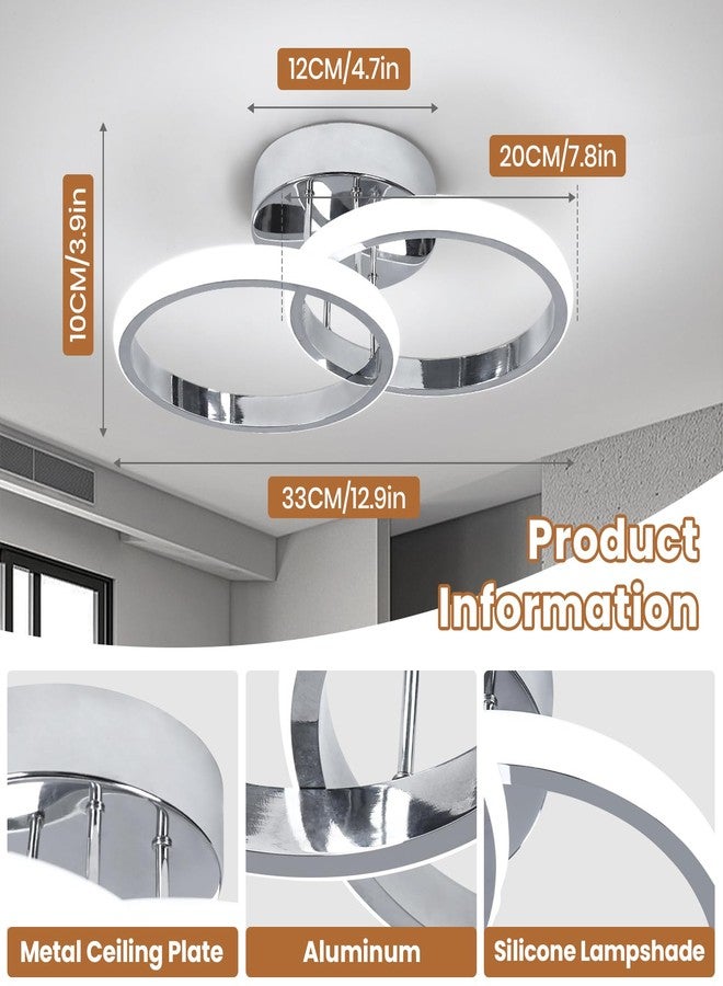 CANEOE Round Modern Led Ceiling Light Fixtures, 6000K Cool White Hallway Light Fixtures Ceiling, Bathroom Close to Ceiling Lights for Bedroom Kitchen Corridor Stair Aisle Lamps - Image 2