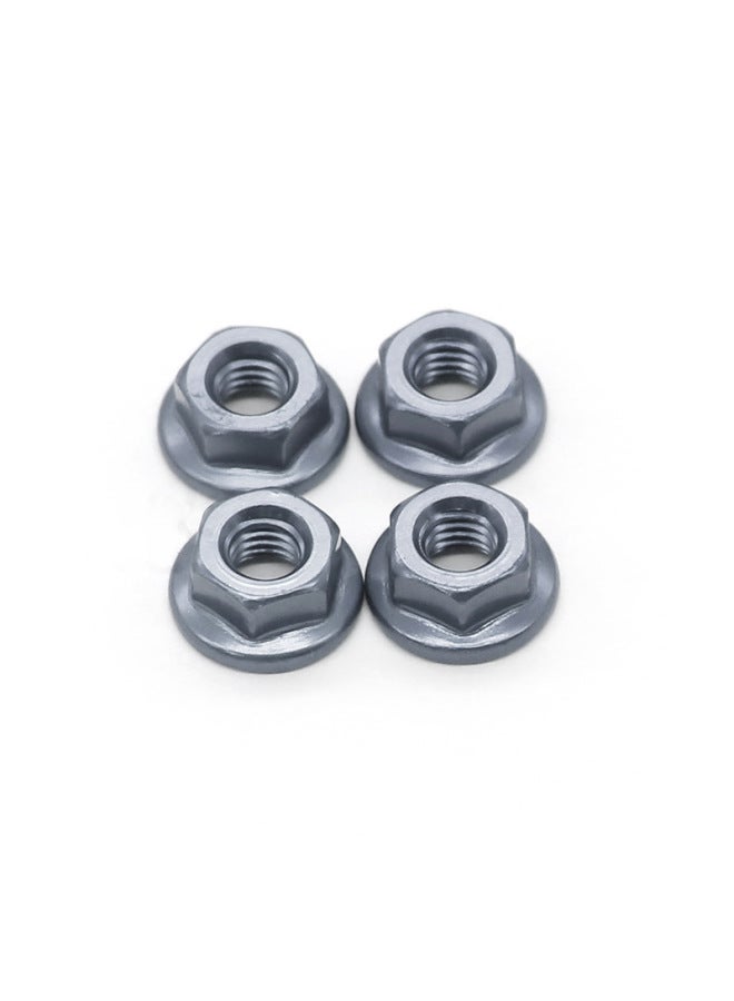 1/10 Model Car Modified Aluminum Alloy Flange Nut M4 Anti-Loosening Nut Anti-Slip Pattern