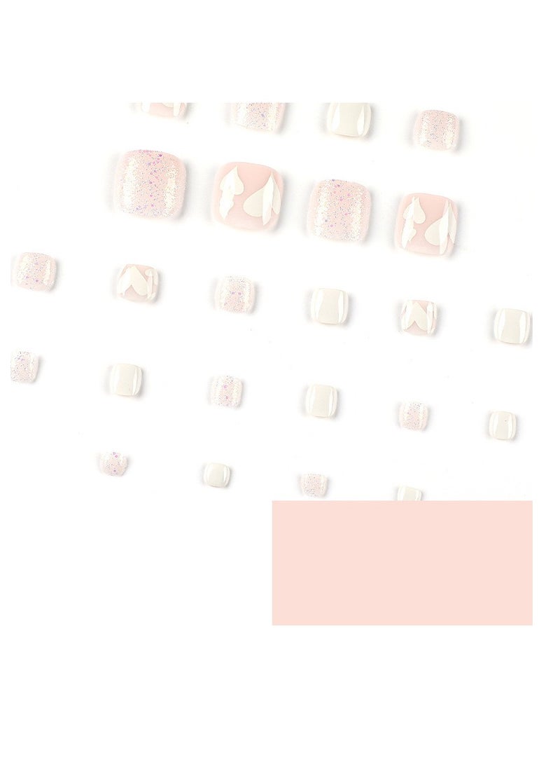 JOSQUEWNN - White Love Foot Nails Flash Powder Wear Short - Image 1