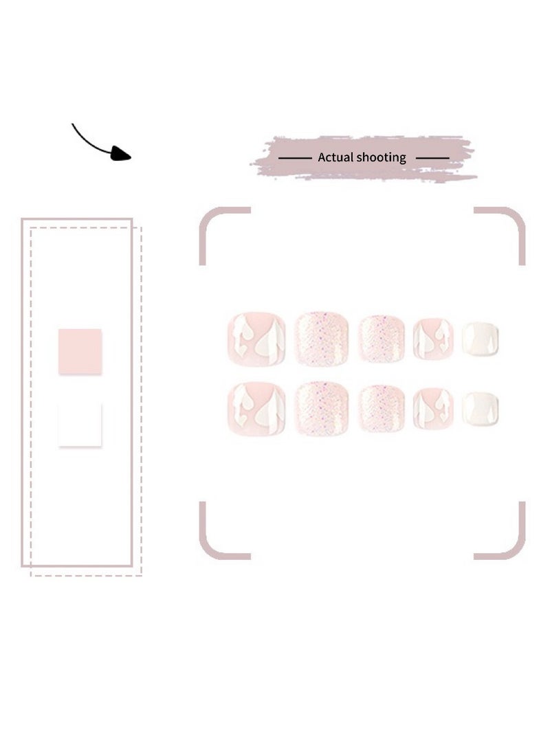 JOSQUEWNN - White Love Foot Nails Flash Powder Wear Short - Image 1