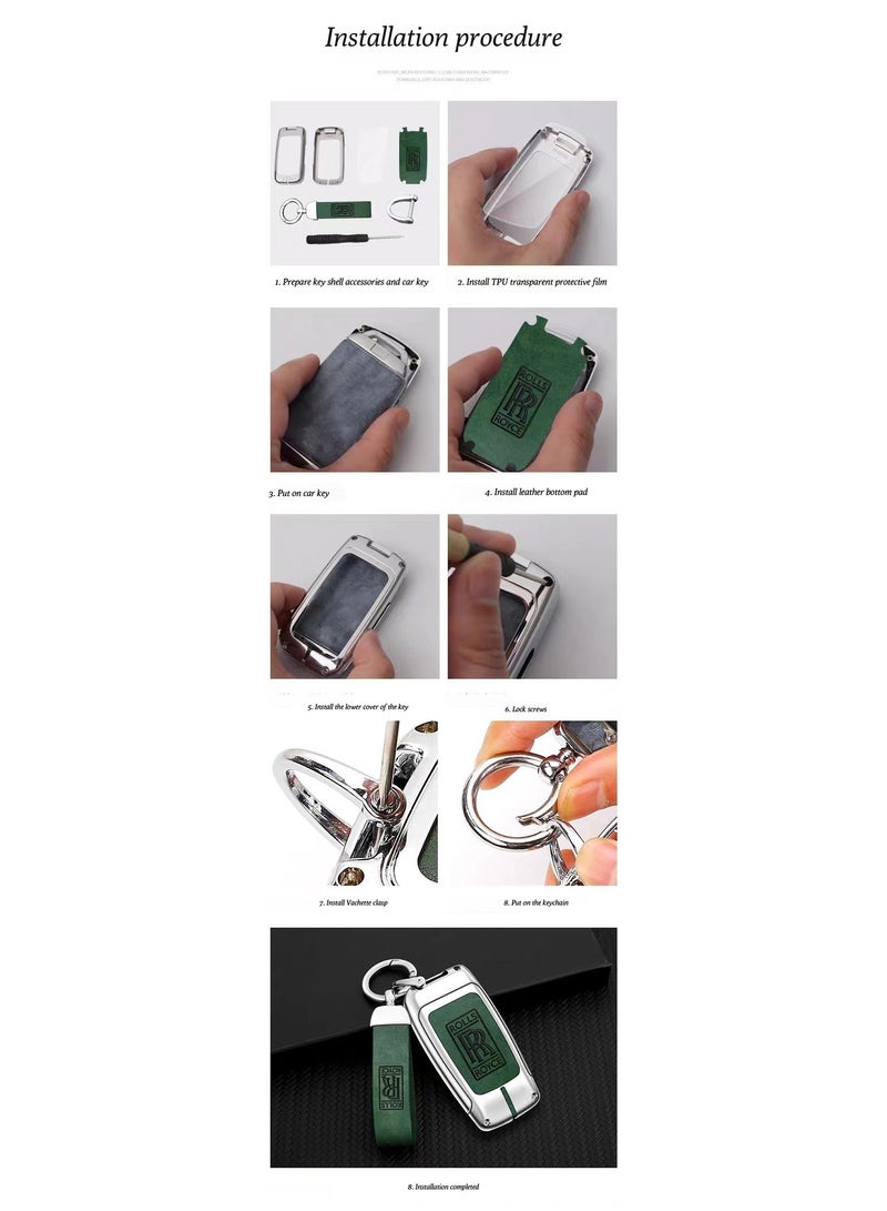 rolls Suitable for Rolls-Royce key cases for Cullinan, Phantom, Ghost, Manta Ray car key covers and buckles, factory products - Image 4