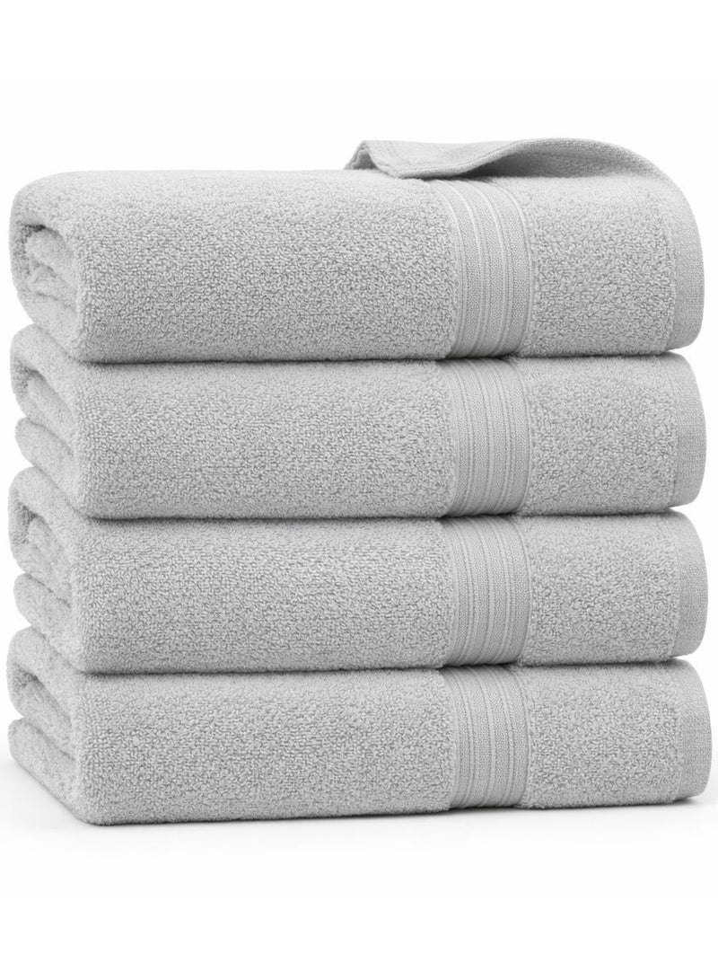 Bliss Casa Bath Towel Set (4 Pack, 70 X 140 cm) - 600 GSM 100% Combed Cotton Quick Drying Highly Absorbent Thick Bathroom Towels - Soft Hotel Quality for Bath and Spa - Image 4