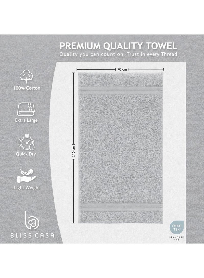 Bliss Casa Bath Towel Set (4 Pack, 70 X 140 cm) - 600 GSM 100% Combed Cotton Quick Drying Highly Absorbent Thick Bathroom Towels - Soft Hotel Quality for Bath and Spa - Image 2