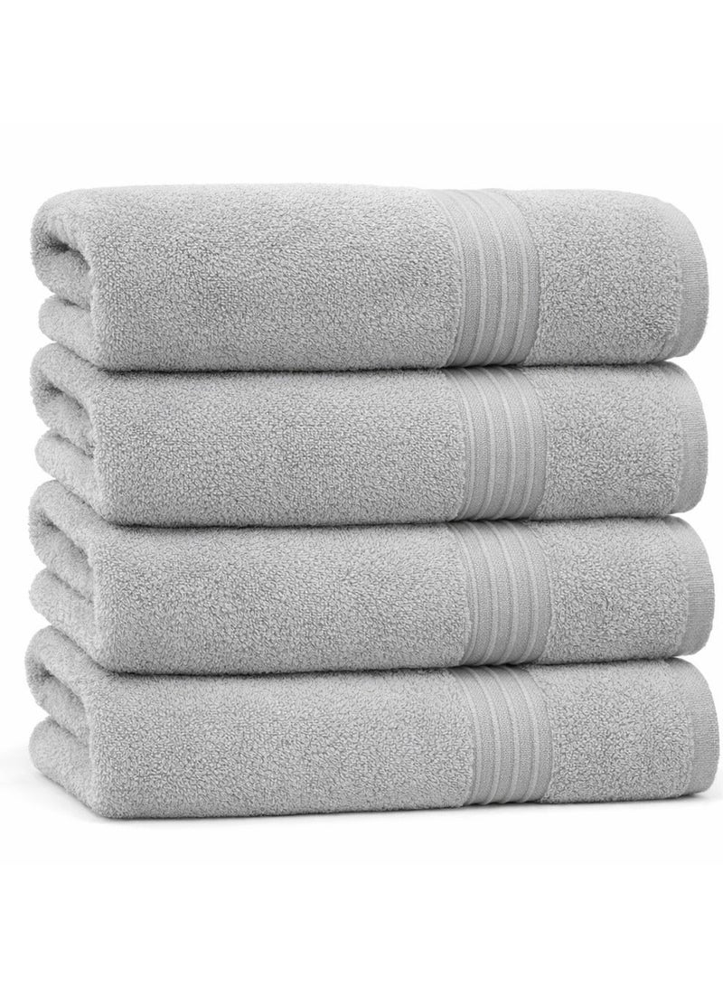 Bliss Casa Bath Towel Set (4 Pack, 70 X 140 cm) - 600 GSM 100% Combed Cotton Quick Drying Highly Absorbent Thick Bathroom Towels - Soft Hotel Quality for Bath and Spa - Image 1