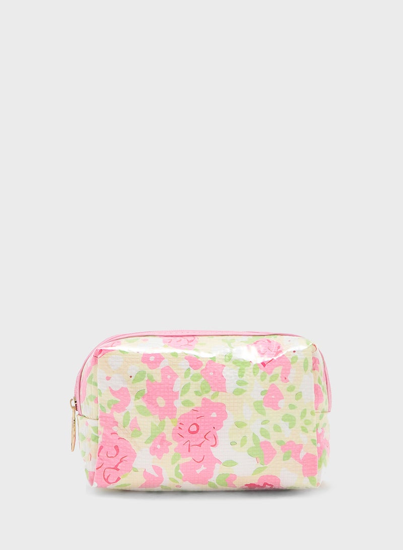 Ginger Floral Print Cosmetic Bag - Image 2