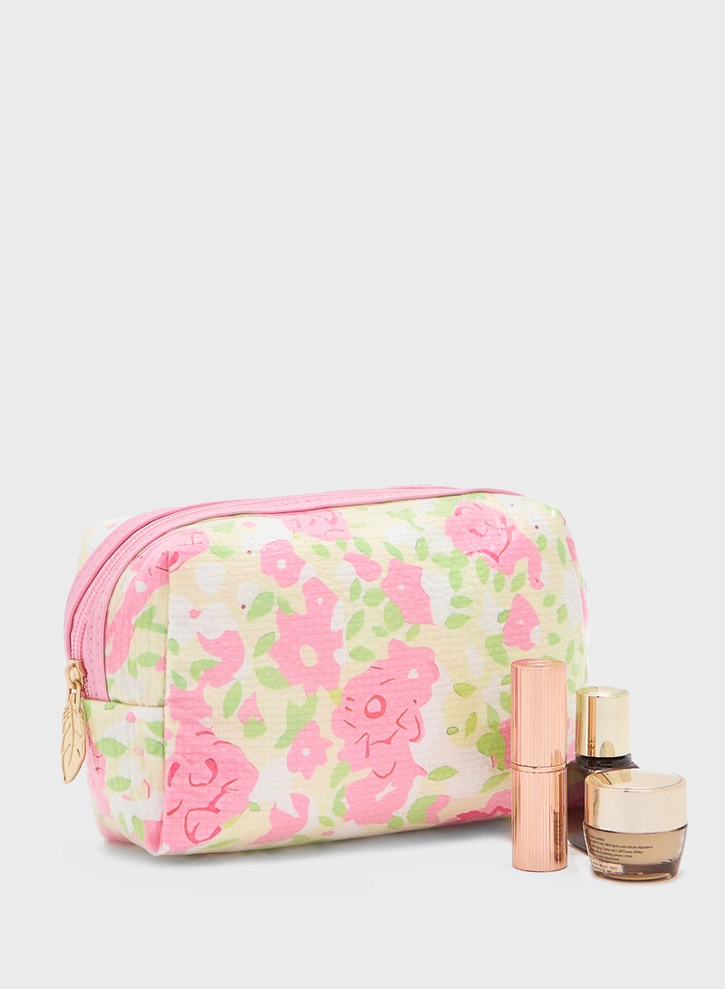 Ginger Floral Print Cosmetic Bag - Image 1