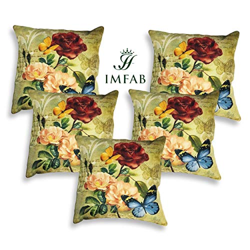IM FAB IMFAB Set of 5 Decorative Hand Made Jute Throw/Pillow Cushion Covers - (16 X 16 INCHES) - Image 2