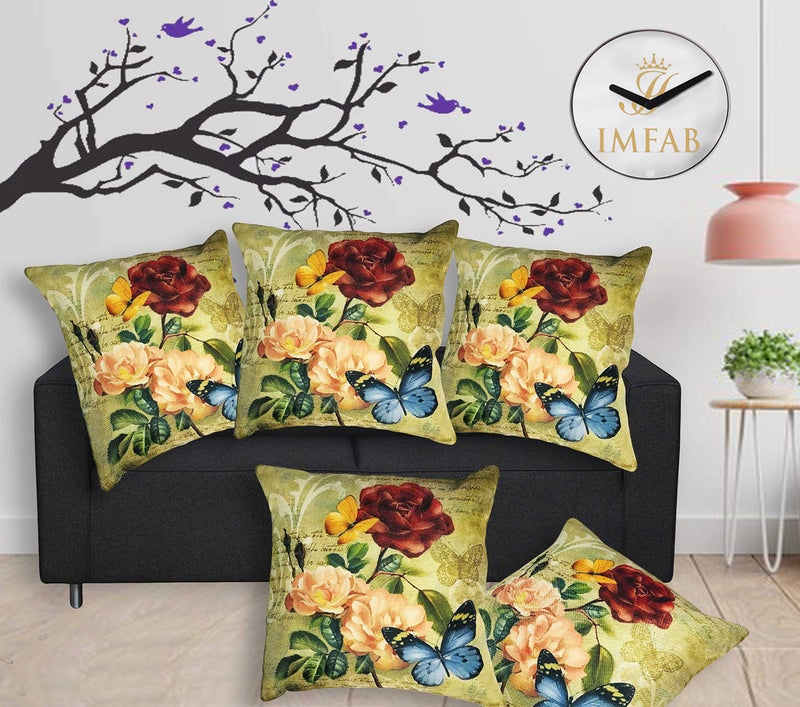 IM FAB IMFAB Set of 5 Decorative Hand Made Jute Throw/Pillow Cushion Covers - (16 X 16 INCHES) - Image 1