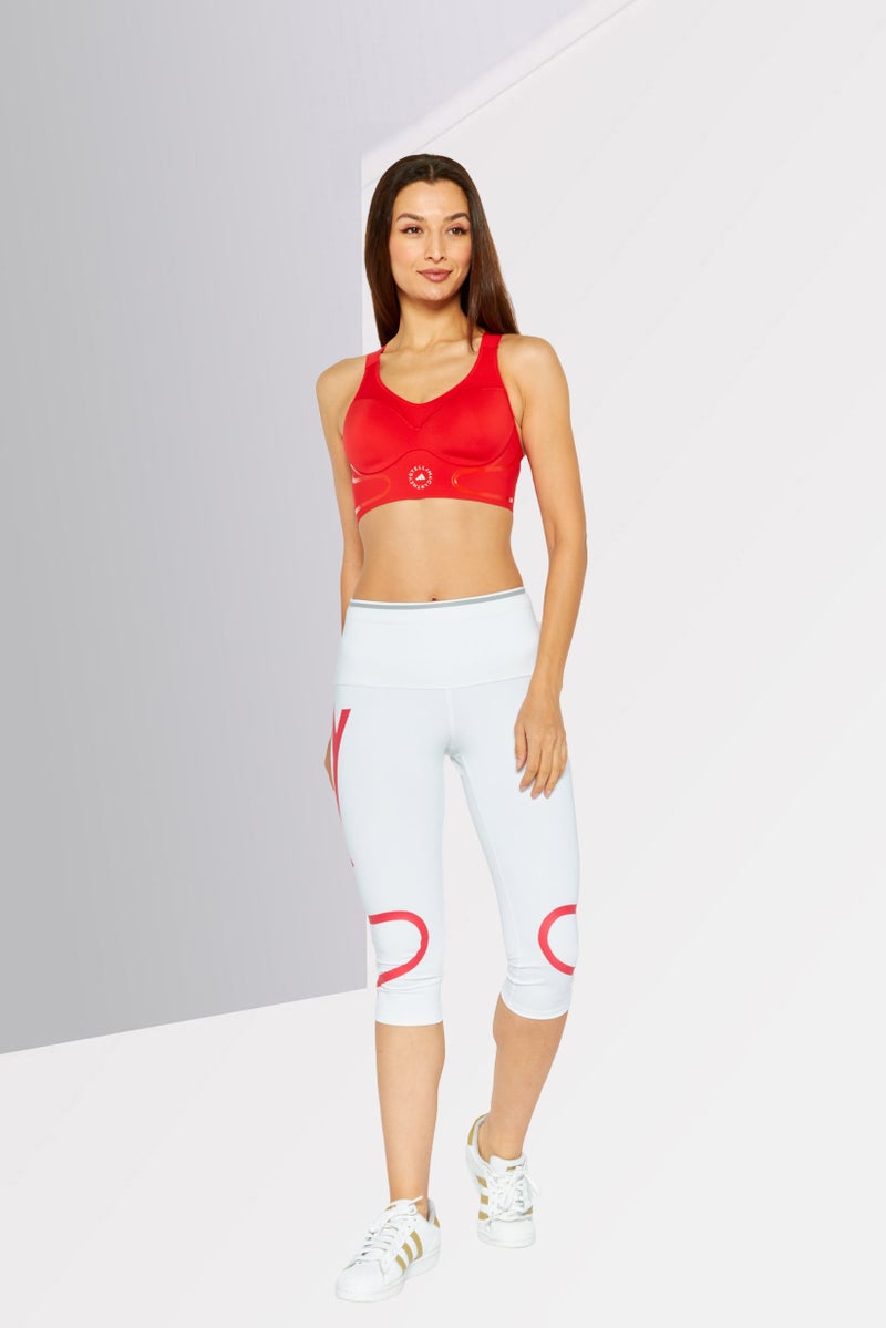 Adidas Adidas by Stella McCartney Women Sportswear Fit Embroidered Logo Padded Sports Bra, Red - Image 2