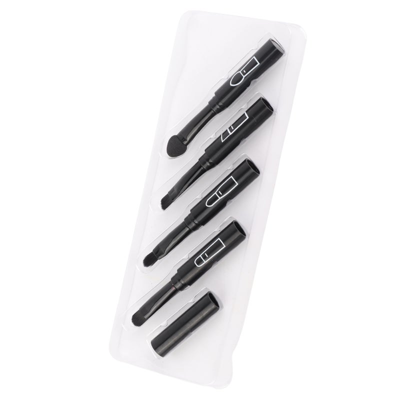 4 in 1 Telescopic Makeup Brushes Set Portable Retractable Lip Eyebrow Eyeshadow Cosmetic BrushesBlack - Image 4