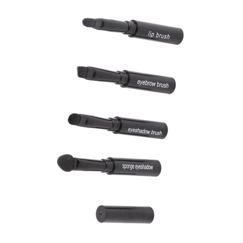 4 in 1 Telescopic Makeup Brushes Set Portable Retractable Lip Eyebrow Eyeshadow Cosmetic BrushesBlack - Image 2