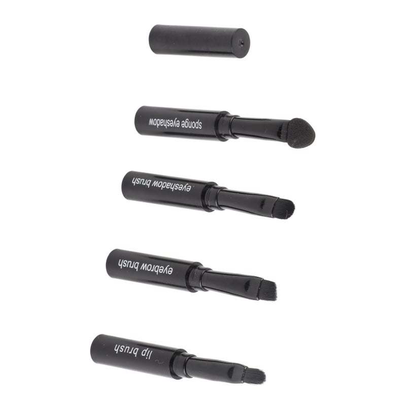 4 in 1 Telescopic Makeup Brushes Set Portable Retractable Lip Eyebrow Eyeshadow Cosmetic BrushesBlack - Image 3