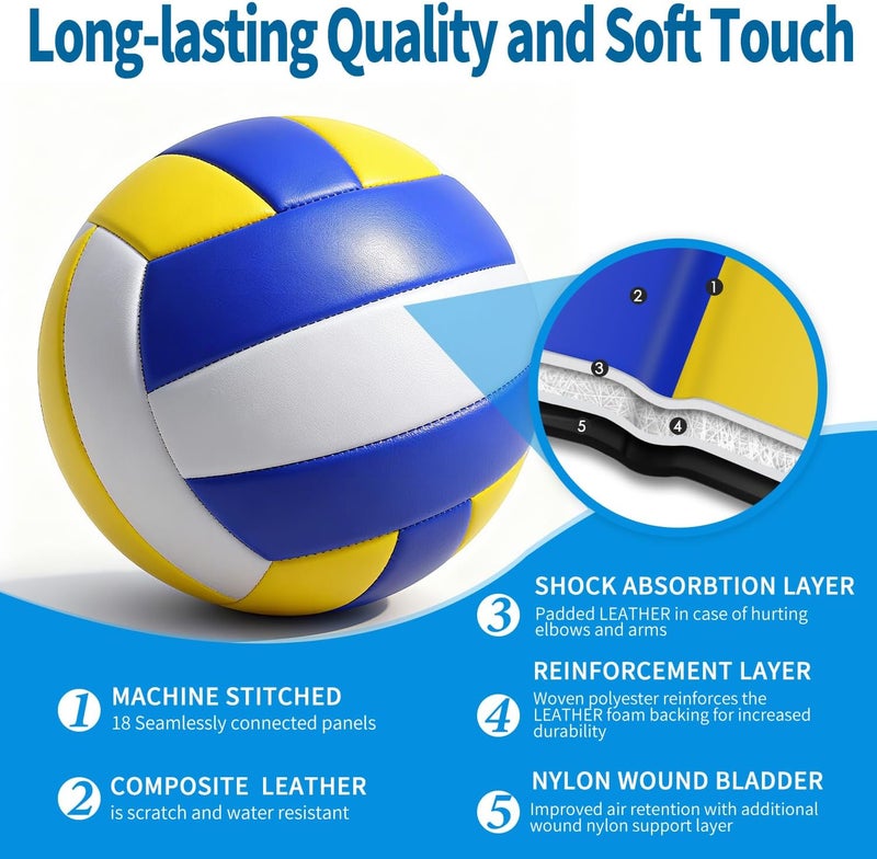 jiaonun 12 Pack Regulation Size 5 Volleyballs for Women and Men, Outdoor or Indoor, with Pump - Image 4