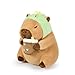 Ditucu Cute Capybara Plush Pillow Dinosaur Drinking Milk Tea Stuffed Animal Capibara Plushies Toys Gifts for Kids Brown 11 inch - Image 3