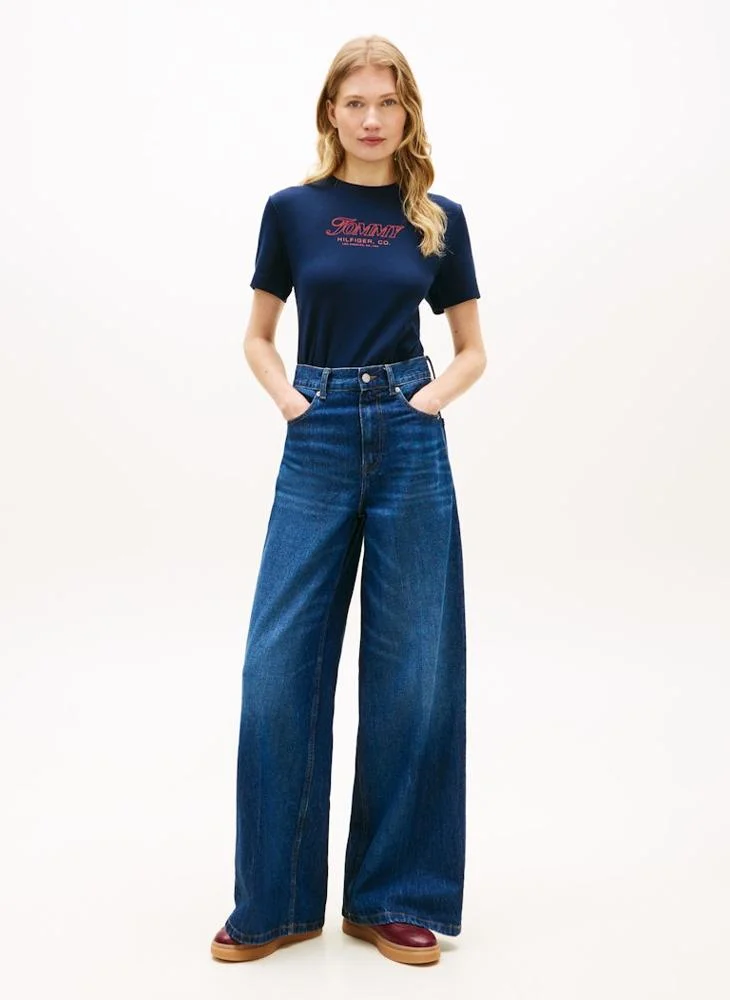 TOMMY HILFIGER  Casual Tilt Graphic Reg Crew Neck T-Shirt for Women | Best Price UAE