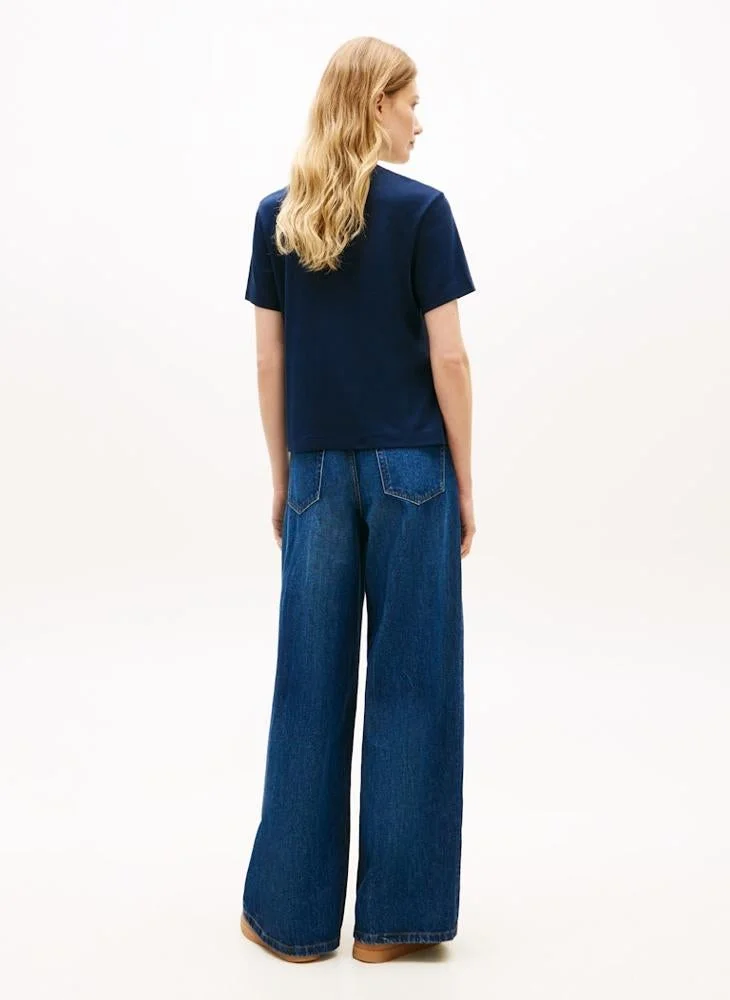 TOMMY HILFIGER  Casual Tilt Graphic Reg Crew Neck T-Shirt for Women | Best Price UAE