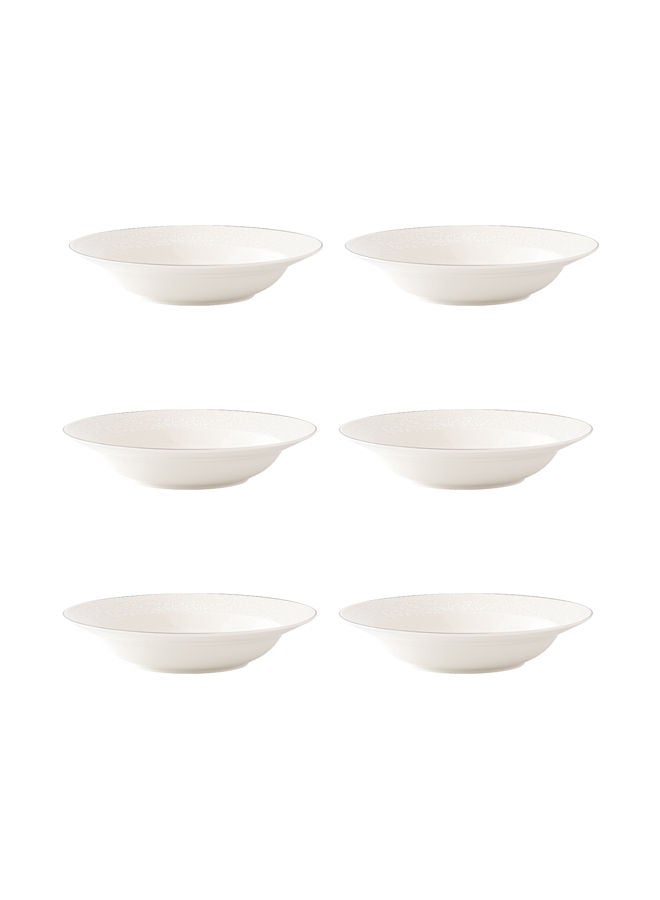 Celia 6-Piece Porcelain Soup Plates Set White 9 inch - Image 1