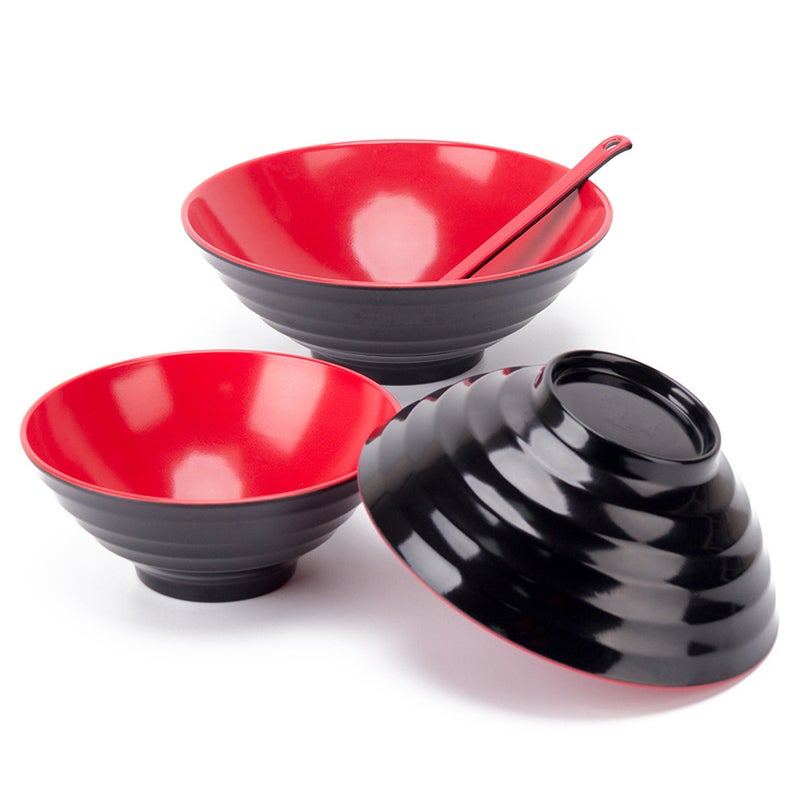 Black And Red Two-Color Melamine Plastic Tableware Restaurant Dining Room Malatang Bowl Japanese Ramen Bowl Large Porridge Powder Soup Bowl - Image 5