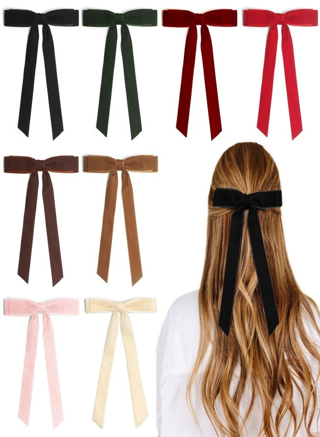 Tobeffect Velvet Hair Bows for Women Girls Christmas Hair Bows Velvet Bows for Hair Women Velvet Ribbon Bows Velvet Hair Accessories Christmas Gifts - Image 1